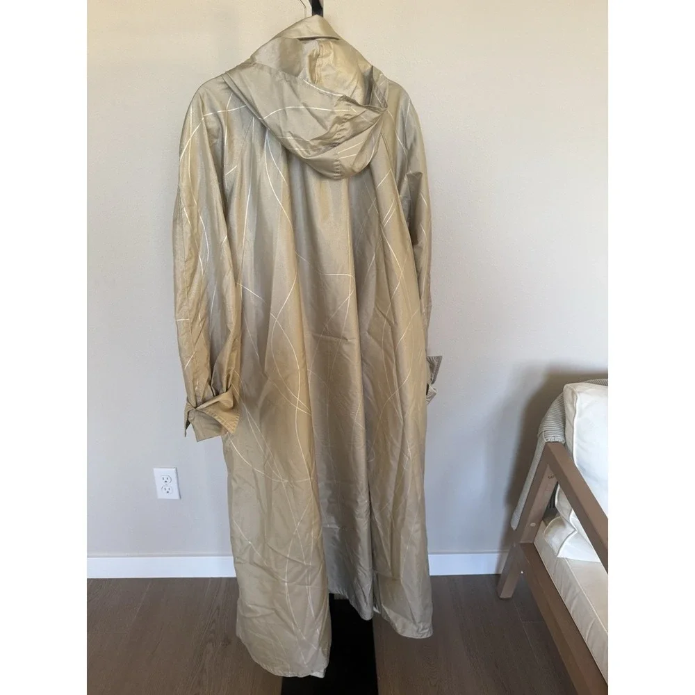 mycra pac Designer Wear‎ Long beige reversible Trench Raincoat SZ M/L 6 Rare VTG - Picture 5 of 14